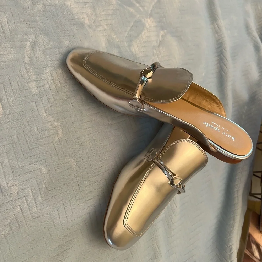 Kate Spade Metallic Loafer Mules – Chic Polished Slip-On
